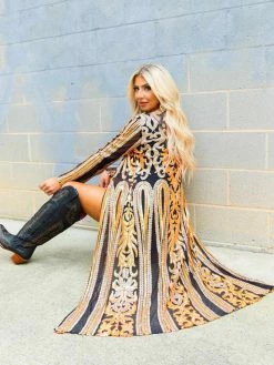 Dongguan Haohoo Clothing CO., Ltd Pre-Orders PREORDER The Royal Sequin Duster - Orange And Gold