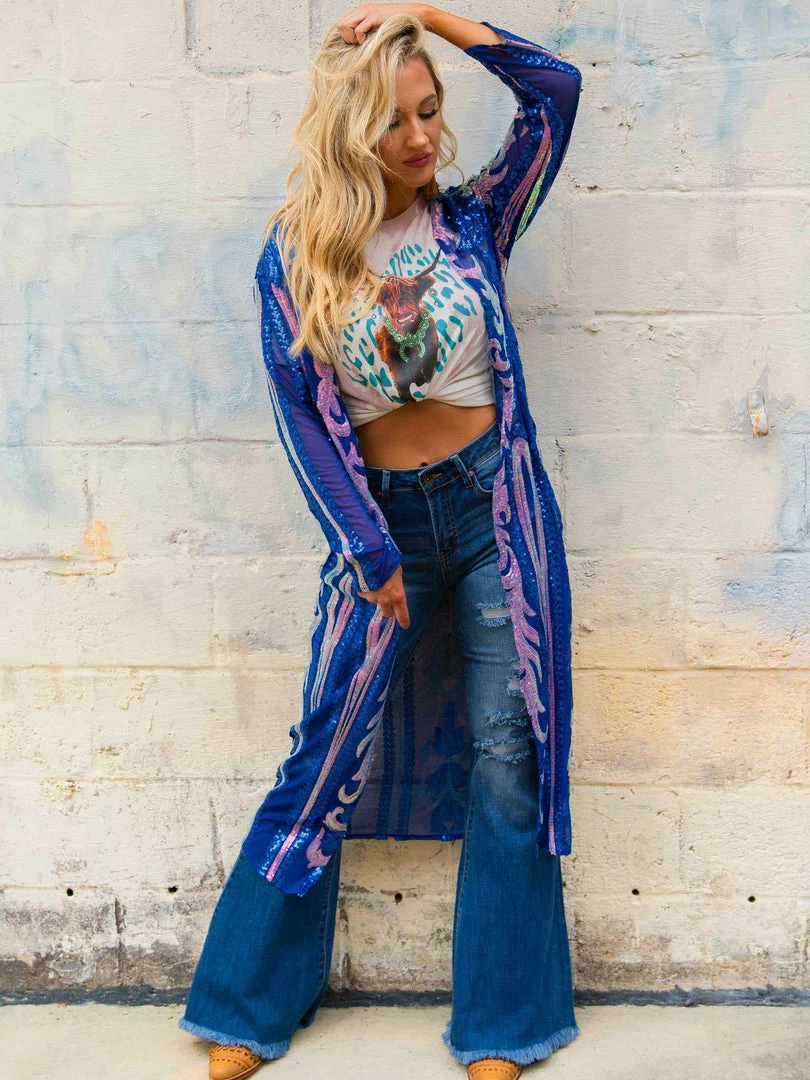 Dongguan Haohoo Clothing CO., Ltd Pre-Orders PREORDER The Royal Sequin Duster - Royal Blue And Silver 4 Dongguan Haohoo Clothing CO., Ltd Pre-Orders PREORDER The Royal Sequin Duster - Royal Blue And Silver