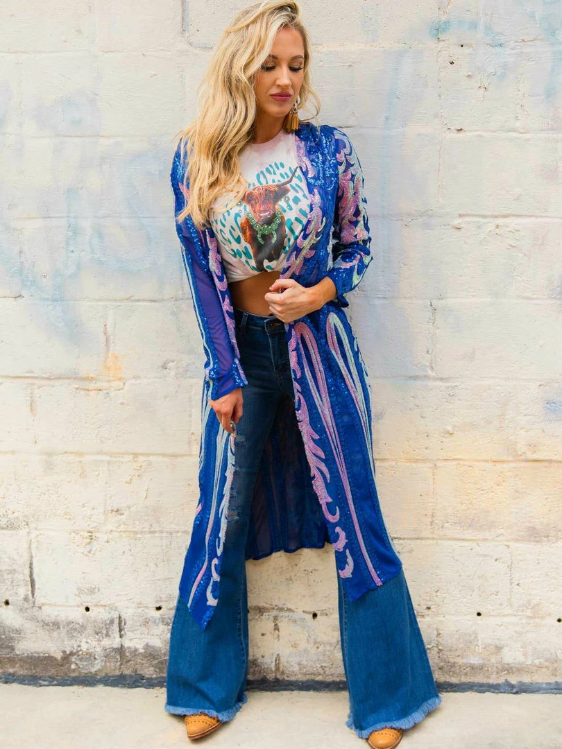 Dongguan Haohoo Clothing CO., Ltd Pre-Orders PREORDER The Royal Sequin Duster - Royal Blue And Silver 6 Dongguan Haohoo Clothing CO., Ltd Pre-Orders PREORDER The Royal Sequin Duster - Royal Blue And Silver