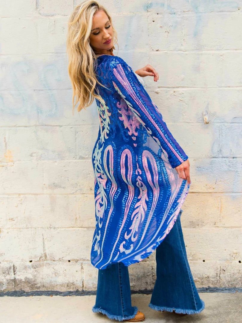 Dongguan Haohoo Clothing CO., Ltd Pre-Orders PREORDER The Royal Sequin Duster - Royal Blue And Silver 7 Dongguan Haohoo Clothing CO., Ltd Pre-Orders PREORDER The Royal Sequin Duster - Royal Blue And Silver