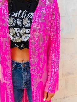 Dongguan Haohoo Clothing CO., Ltd PREORDER The Royal Sequin Duster - Hot Pink