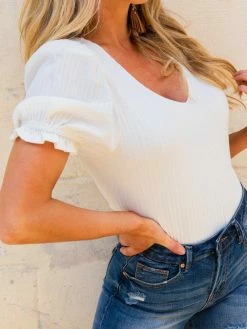 D & J Industies Co., LTD. Bubble Bodysuit - White New Arrivals