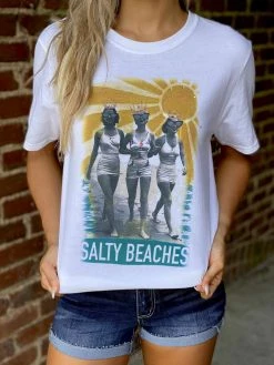 Bling-A-Gogo Salty Beaches Tee Summer Fried Swimwear