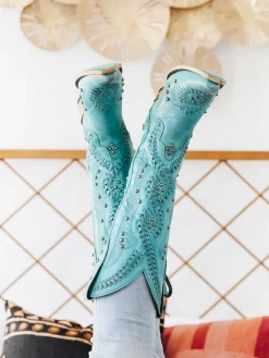 Lane Boots Cossette Boot By Lane - Turquoise Blaze 9 Lane Boots Cossette Boot By Lane - Turquoise Blaze