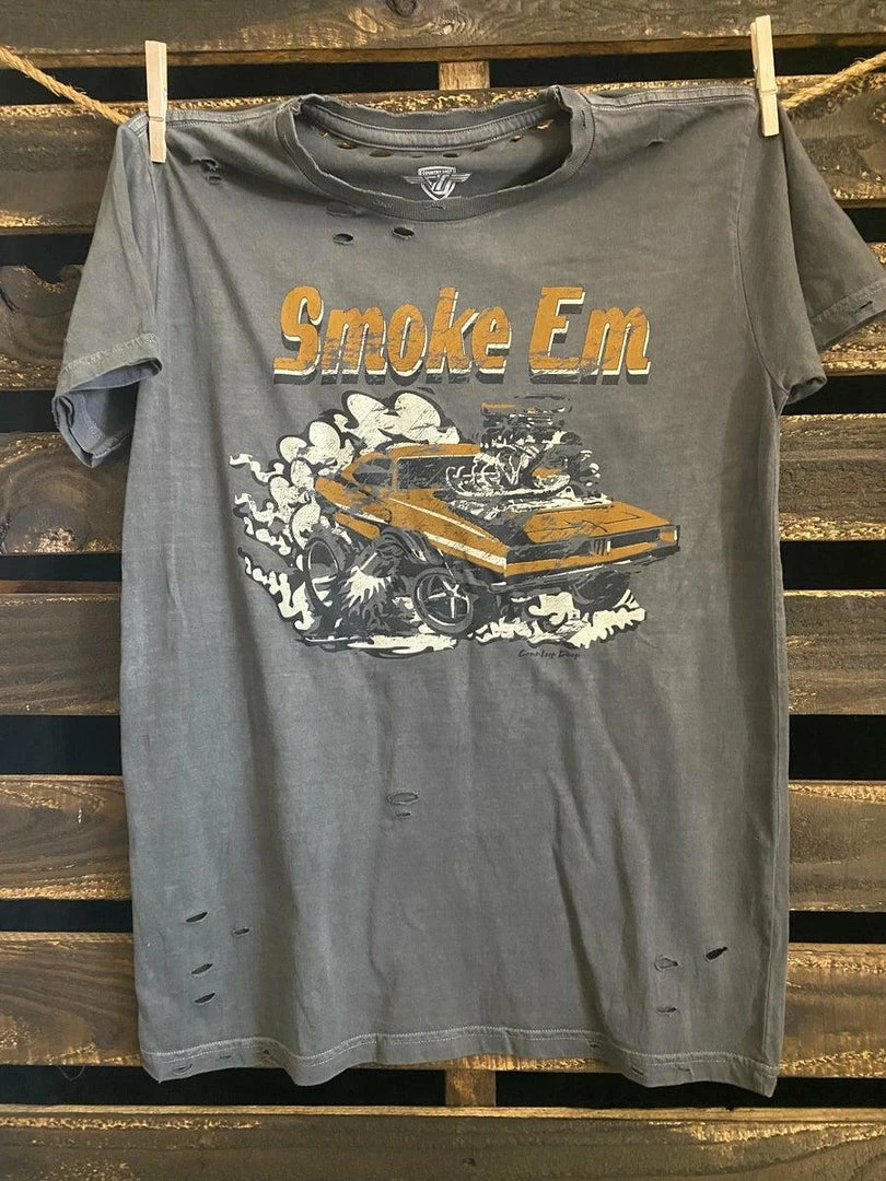 Country Deep Smoke Em Muscle Car Distressed Tee 3 Country Deep Smoke Em Muscle Car Distressed Tee