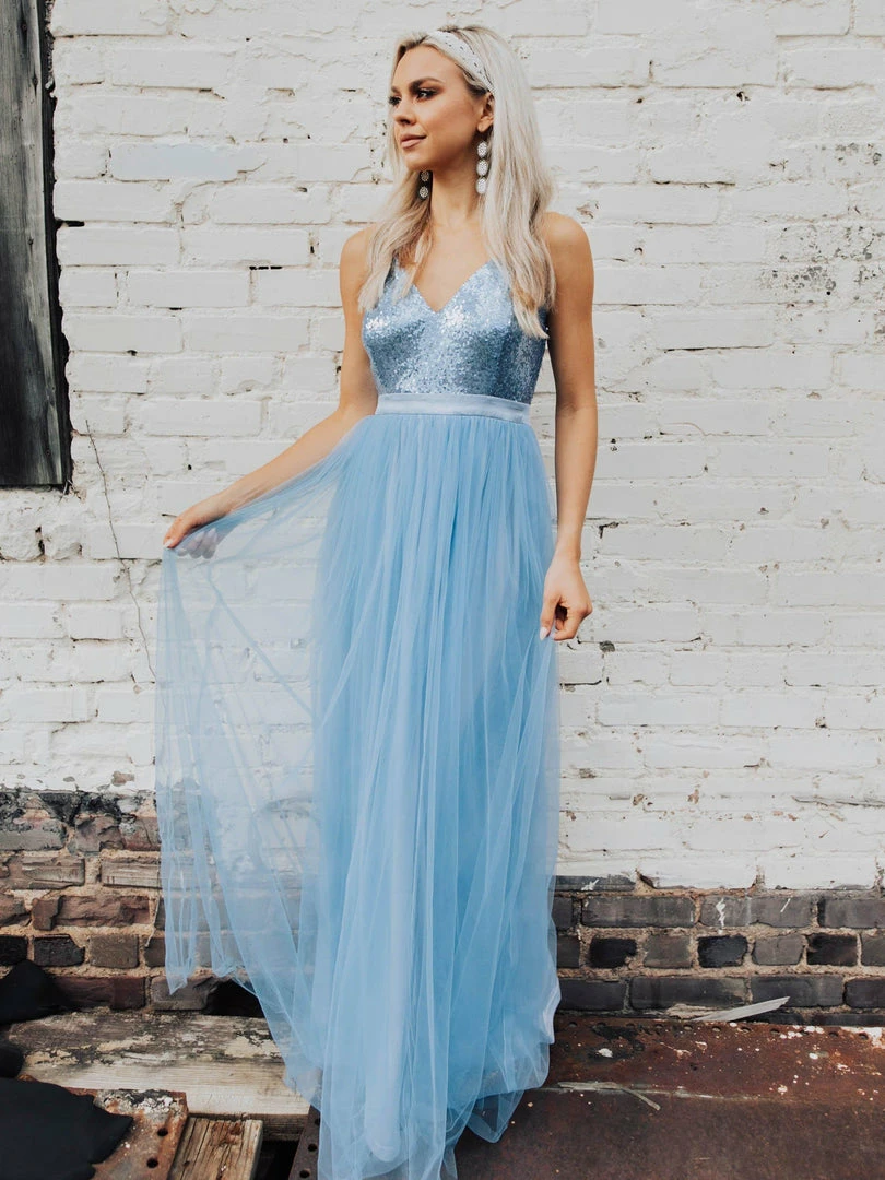 D & J Industries Co., LTD. Sparkle In Sequins Tulle Dress - Sky Blue Sale! 3 D & J Industries Co., LTD. Sparkle In Sequins Tulle Dress - Sky Blue Sale!