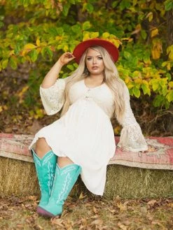 Southern Fried Chics Sale! The Delilah Bohemian Dress - CREAM