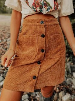 Dongguan Haohoo Clothing CO., Ltd The Southern Corduroy Skirt - Camel Sale!