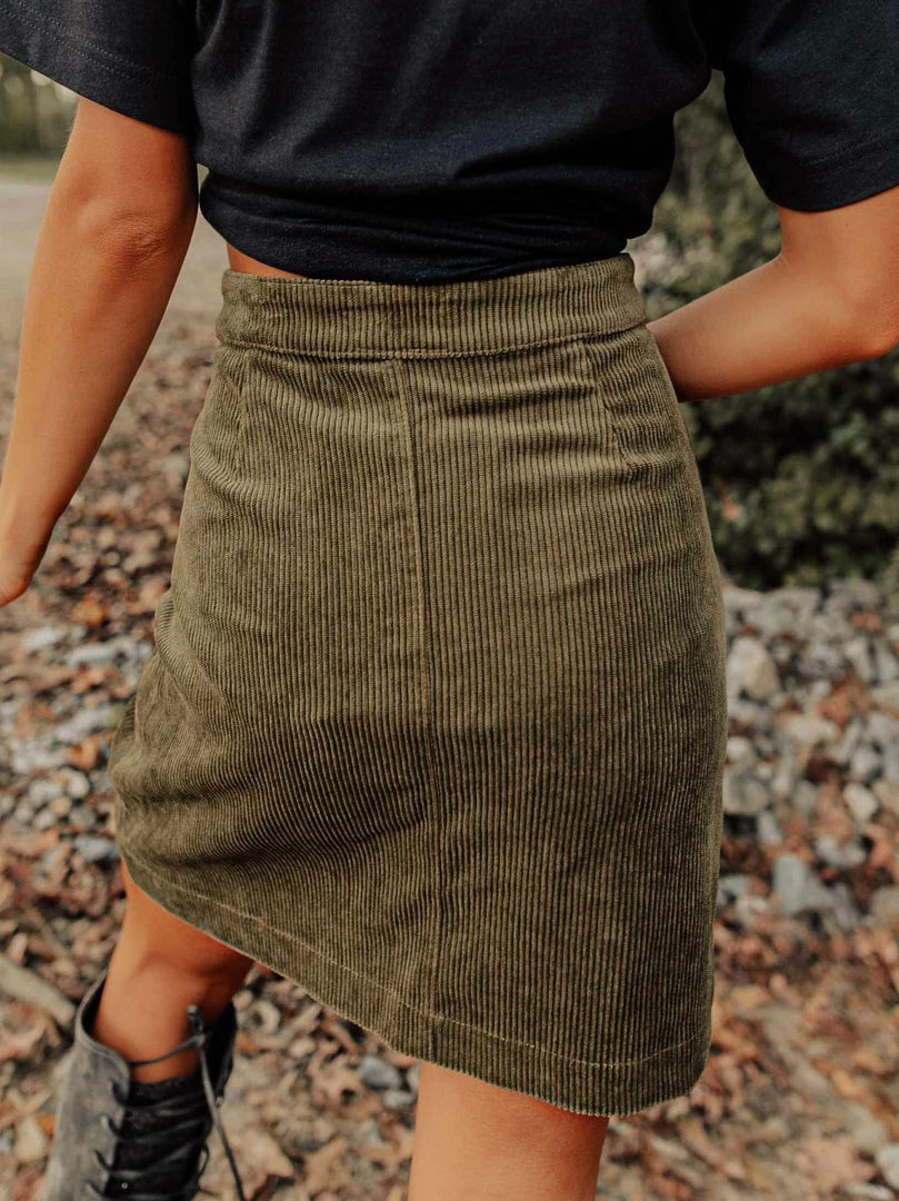 Dongguan Haohoo Clothing CO., Ltd Sale! The Southern Corduroy Skirt - Olive 4 Dongguan Haohoo Clothing CO., Ltd Sale! The Southern Corduroy Skirt - Olive