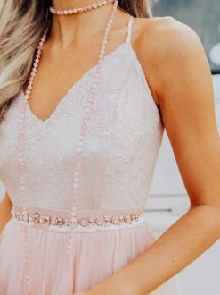 D & J Industries The Way You Sparkle Dress - Pale Peach