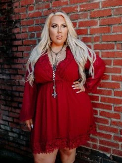 D & J Industries This One's For The Ladies Dress - Cherry Red Sale!