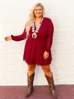 D & J Industries This One's For The Ladies Dress - Cherry Red Sale!