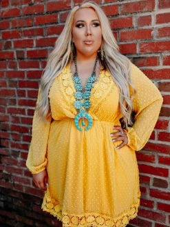 D & J Industries This One's For The Ladies Dress - Mustard Sale!