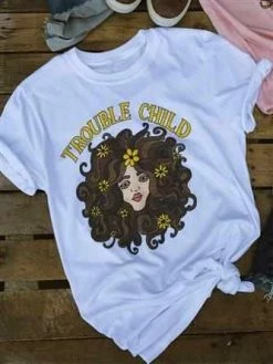 Bling-A-Gogo Trouble Child Tee - Brunette