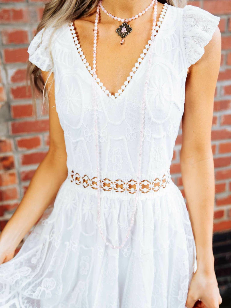 D & J Industries Twirl You Around Dress - White 5 D & J Industries Twirl You Around Dress - White