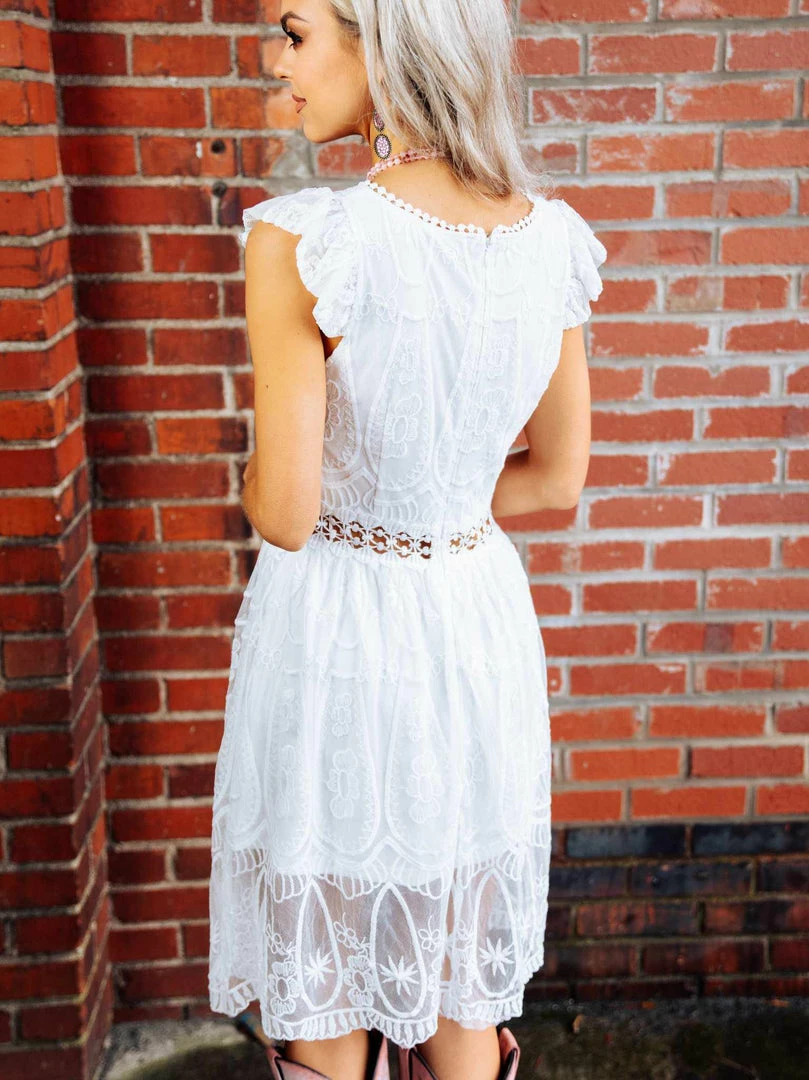 D & J Industries Twirl You Around Dress - White 7 D & J Industries Twirl You Around Dress - White