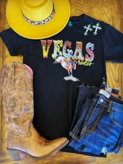 4B Custom Designs LLC Vegas Rodeo Tee - Black Clothing