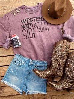 Buckin Barn Tees Western With A Side Of Boho Sweatshirt