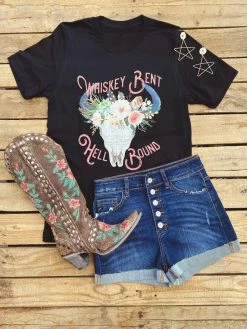 Miss Mud Pie Tees Whiskey Bent Hell Bound Tee