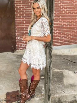 Southern Fried Chics Wrapped Up In Your Arms Lace Dress Bridal