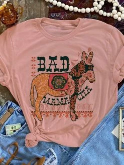 Miss Mud Pie Clothing Bad Ass Mamacita Tee - Desert Rose