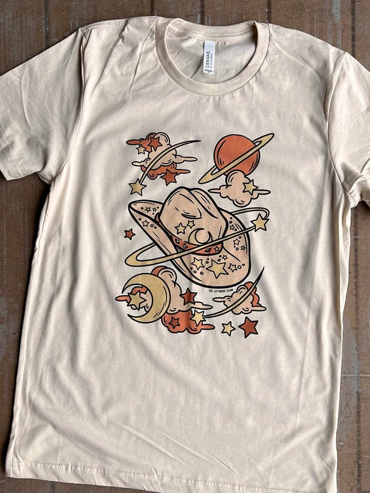 Miss Mud Pie Cosmic Hat With Stars T-shirt 3 Miss Mud Pie Cosmic Hat With Stars T-shirt