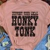 Miss Mud Pie Support Your Local Honky Tonk — Country Girl T-Shirt In Pink
